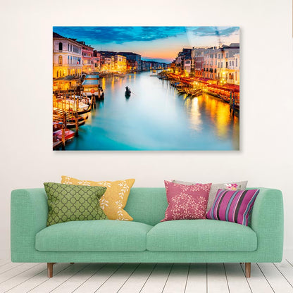 Venice, Canal Grande - Italy Acrylic Glass Print Tempered Glass Wall Art 100% Made in Australia Ready to Hang - Bella Home Decor