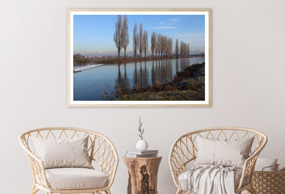 A Body of Water Surrounded By Trees & A Cloudy Sky Home Decor Premium Quality Poster Print Choose Your Sizes