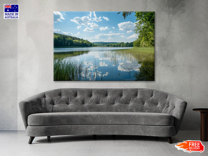 Lake Surrounded By Trees with Sky Print 100% Australian Made - Bella Home Decor
