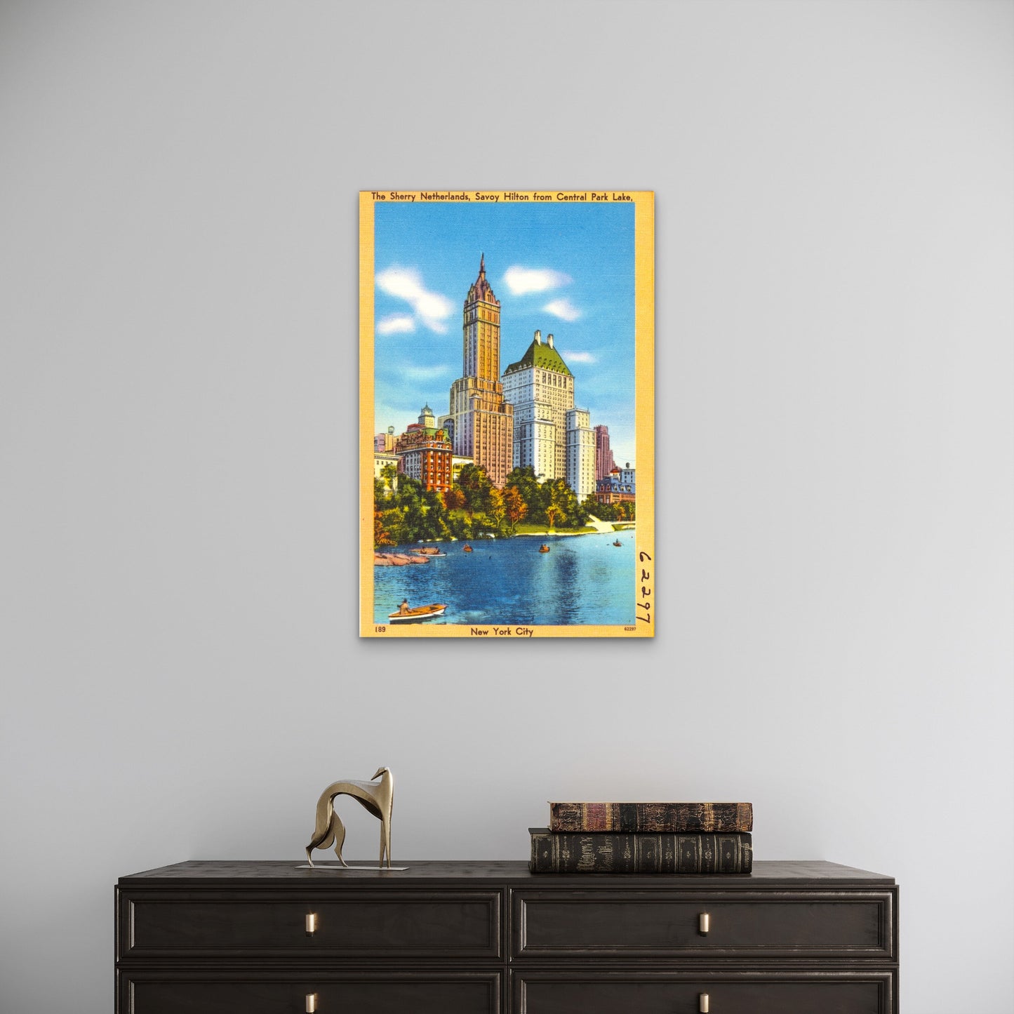 Vintage NYC Central Park Map USA 60x90cm Metal Print Ready to Hang