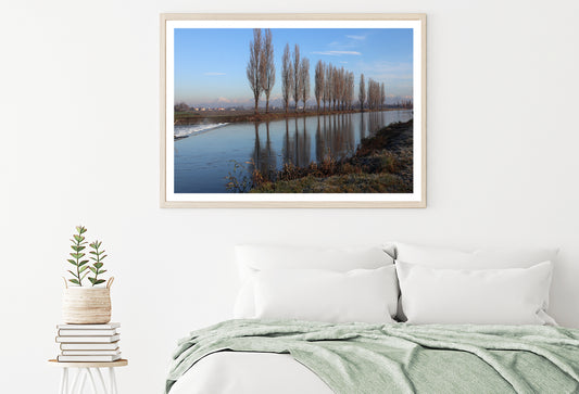 A Body of Water Surrounded By Trees & A Cloudy Sky Home Decor Premium Quality Poster Print Choose Your Sizes