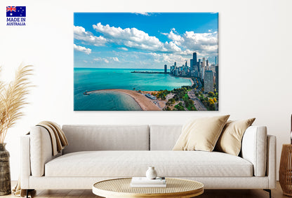 Chicago Skyline Michigan and City Skyscrapers Wall Art Decor 100% Australian Made