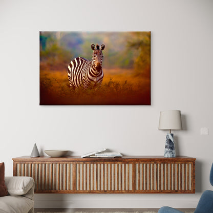 Stunning Wild Zebra Portrait in Sunlight Wall Art Decor 100% Australian Made