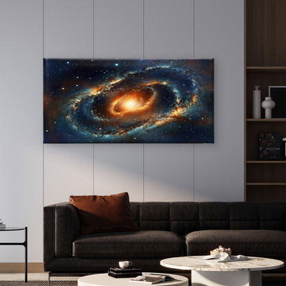 Cosmic Spiral Galaxy Space Nebula Wall Art Canvas Office Home Framed 120x60cm
