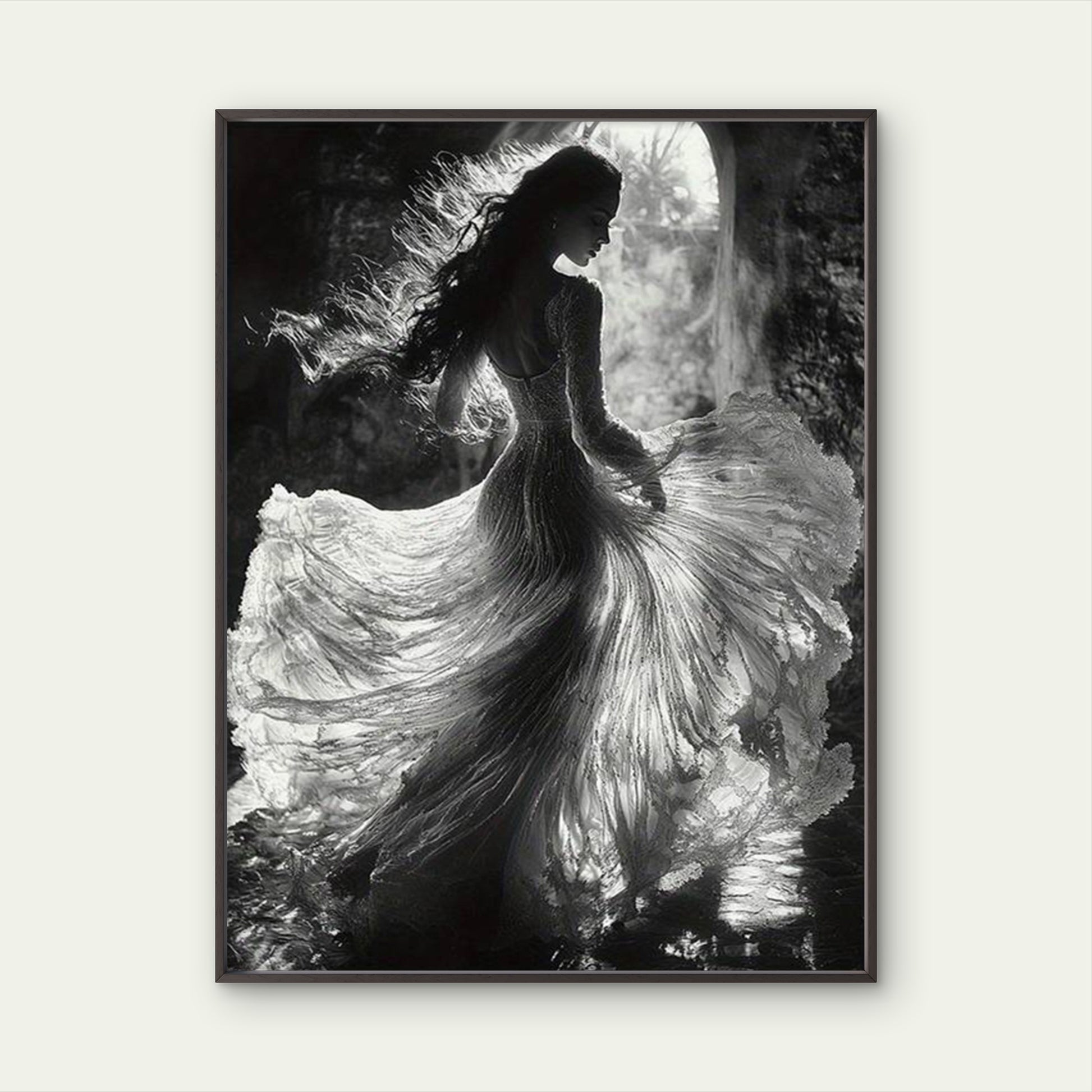 Elegant Black White Woman Silhouette Fashion Home Decor Premium Quality Poster Print Choose Your Sizes - Bella Home Decor