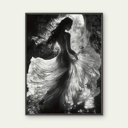 Elegant Black White Woman Silhouette Fashion Home Decor Premium Quality Poster Print Choose Your Sizes - Bella Home Decor