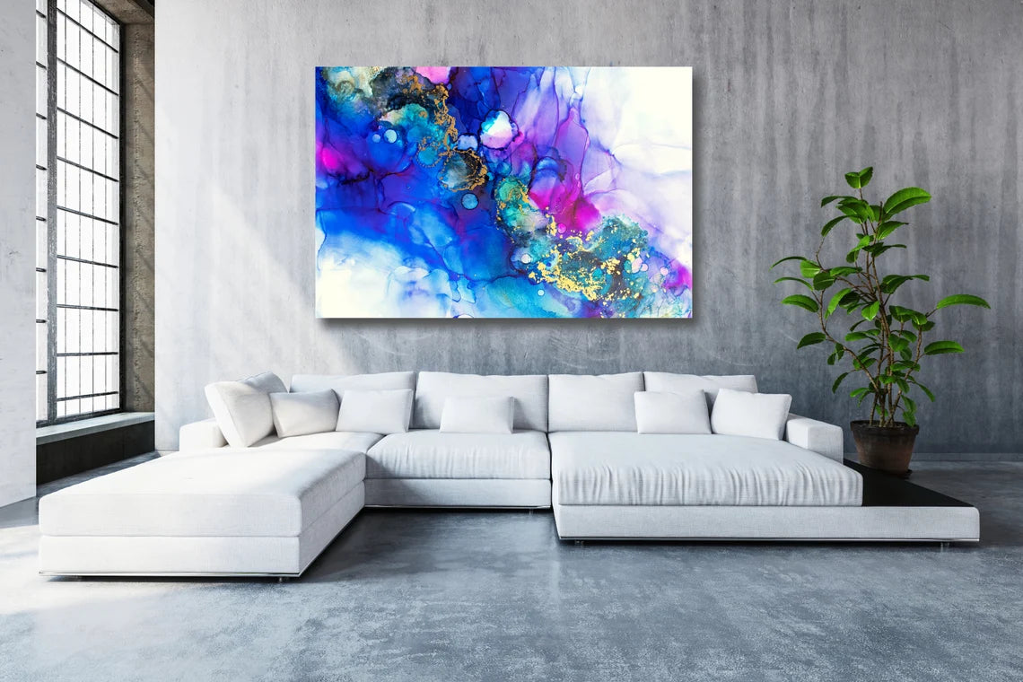 Abstract Alcohol Ink Art UV Direct Aluminum Print Australian Made Quality