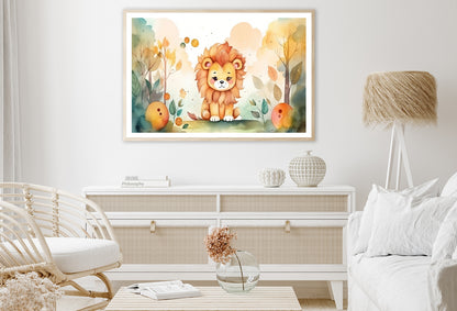 Happy Lion Cub in Flower Blossom Garden Home Decor Premium Quality Poster Print Choose Your Sizes