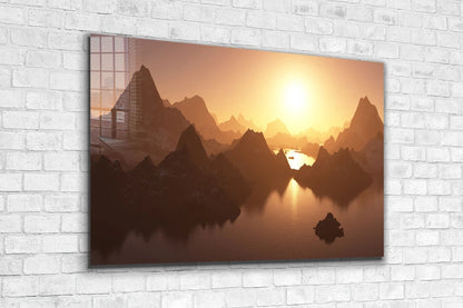 Mountain Lake Sunset UV Direct Aluminum Print Australian Made Quality