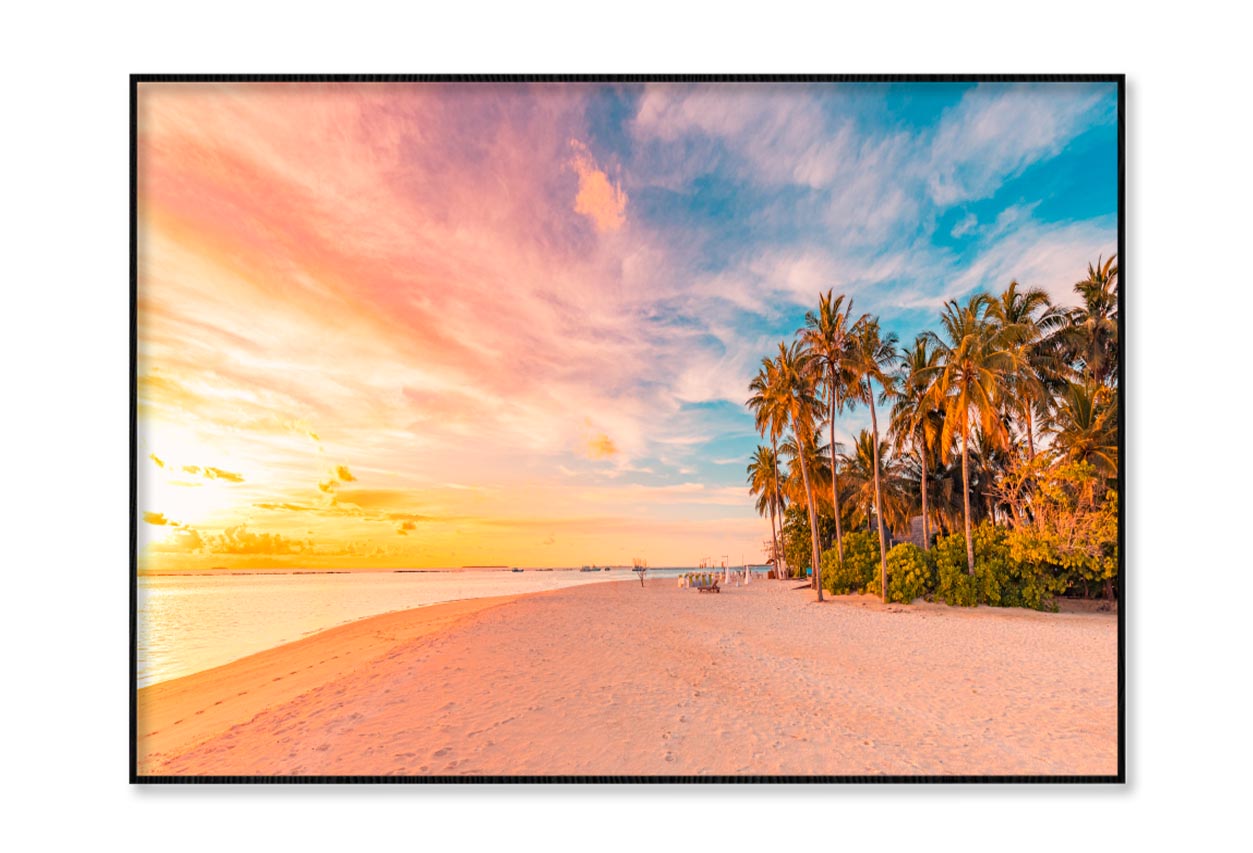 Island Palm Tree Sea Sand Beach Home Decor Premium Quality Poster Print Choose Your Sizes - Bella Home Decor