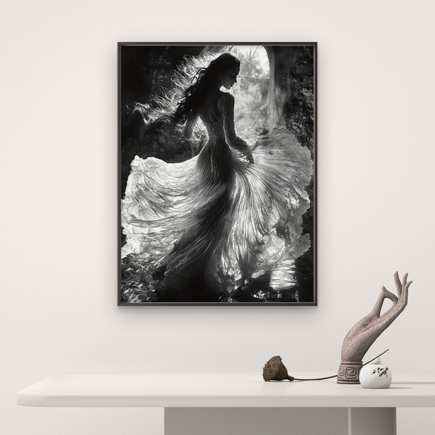 Elegant Black White Woman Silhouette Fashion Home Decor Premium Quality Poster Print Choose Your Sizes - Bella Home Decor
