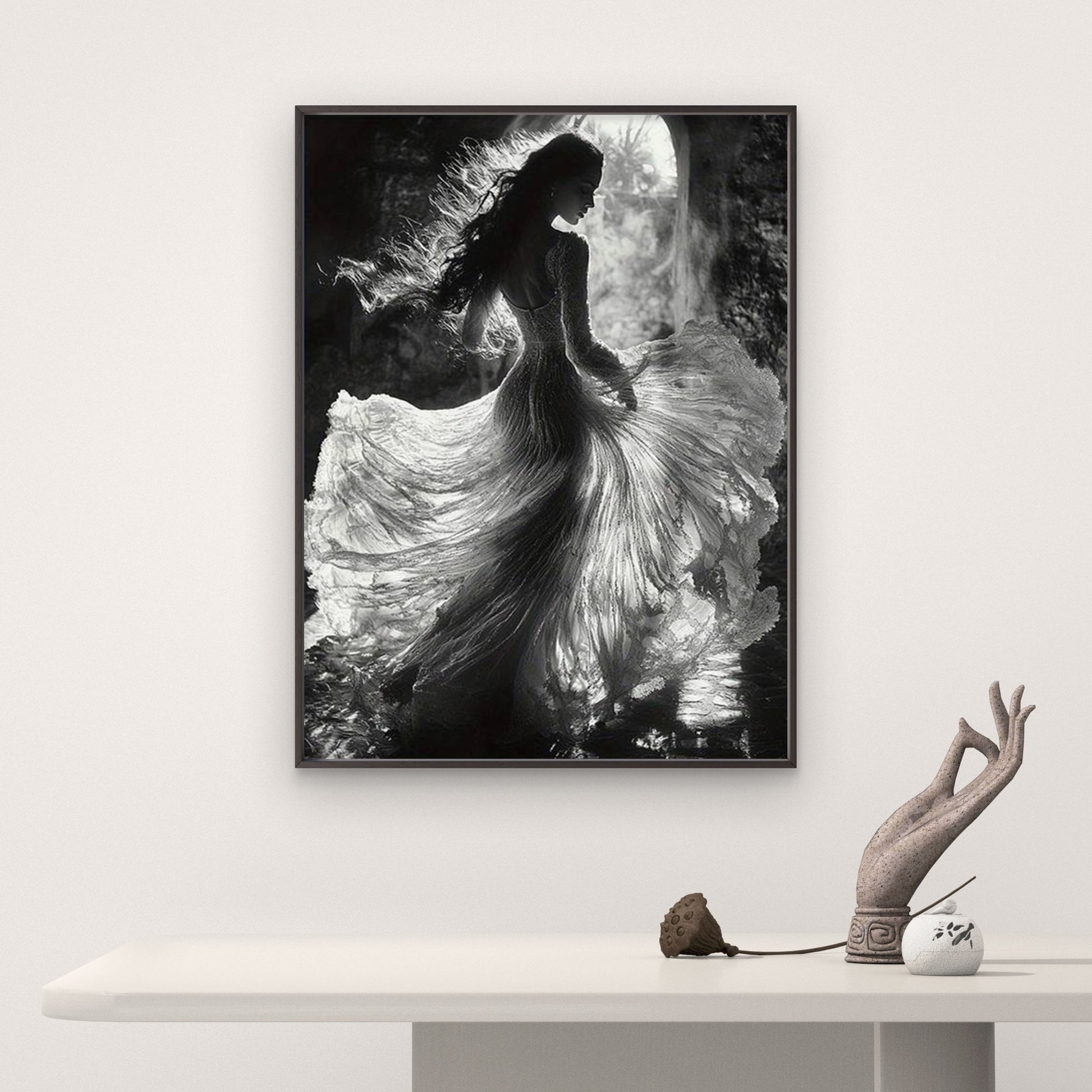 Elegant Black White Woman Silhouette Fashion Home Decor Premium Quality Poster Print Choose Your Sizes - Bella Home Decor