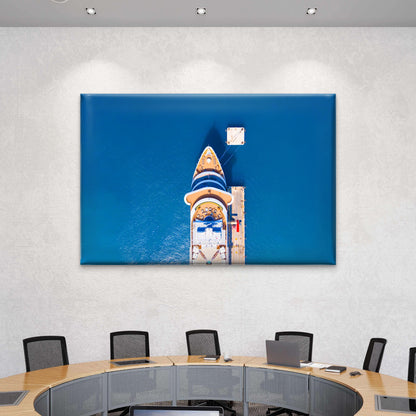 Aerial Top down View of Cruise Ship Docked at a Pier Wall Art Decor 100% Australian Made - Bella Home Decor