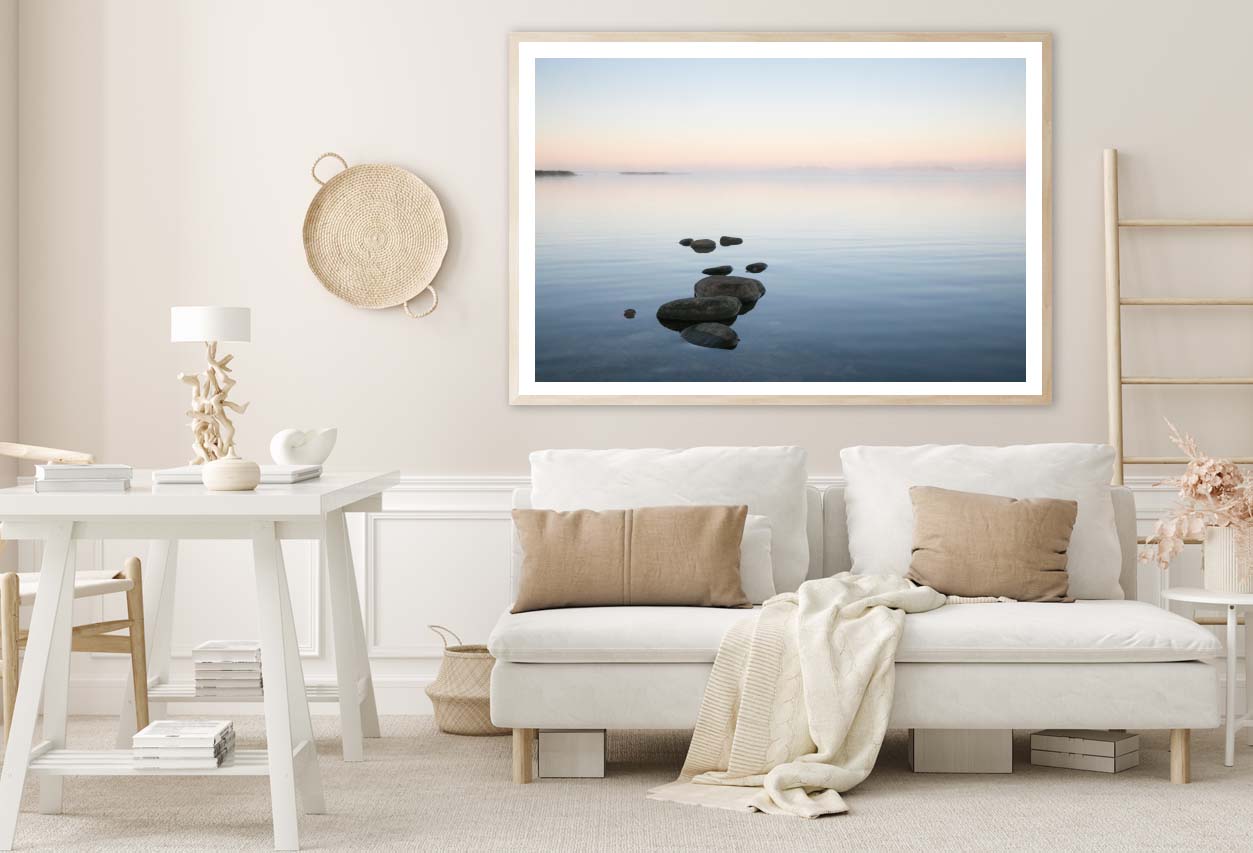 Beautiful Sea Bay Scenery with the Row of Stones Home Decor Premium Quality Poster Print Choose Your Sizes