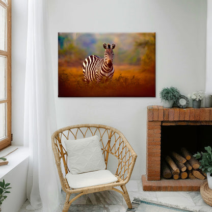 Stunning Wild Zebra Portrait in Sunlight Wall Art Decor 100% Australian Made