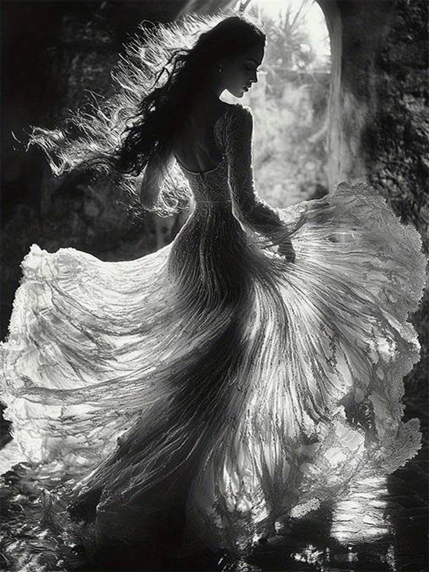 Elegant Black White Woman Silhouette Fashion Home Decor Premium Quality Poster Print Choose Your Sizes - Bella Home Decor