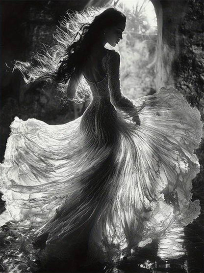Elegant Black White Woman Silhouette Fashion Home Decor Premium Quality Poster Print Choose Your Sizes - Bella Home Decor