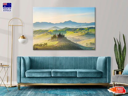 Hills, Trees, Mountains in Tuscany, Italy Print 100% Australian Made - Bella Home Decor