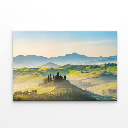 Hills, Trees, Mountains in Tuscany, Italy Print 100% Australian Made - Bella Home Decor