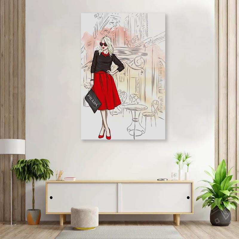 Red Fashion Store 3D Design Acrylic Glass Print Tempered Glass Wall Art 100% Made in Australia Ready to Hang