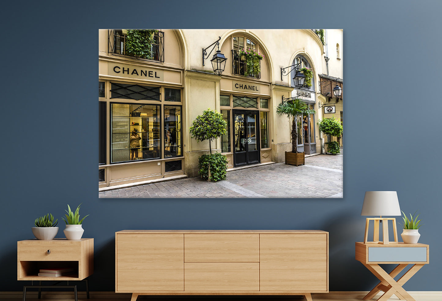 Luxury Fashion Store with Green Plants Print Canvas Ready to hang