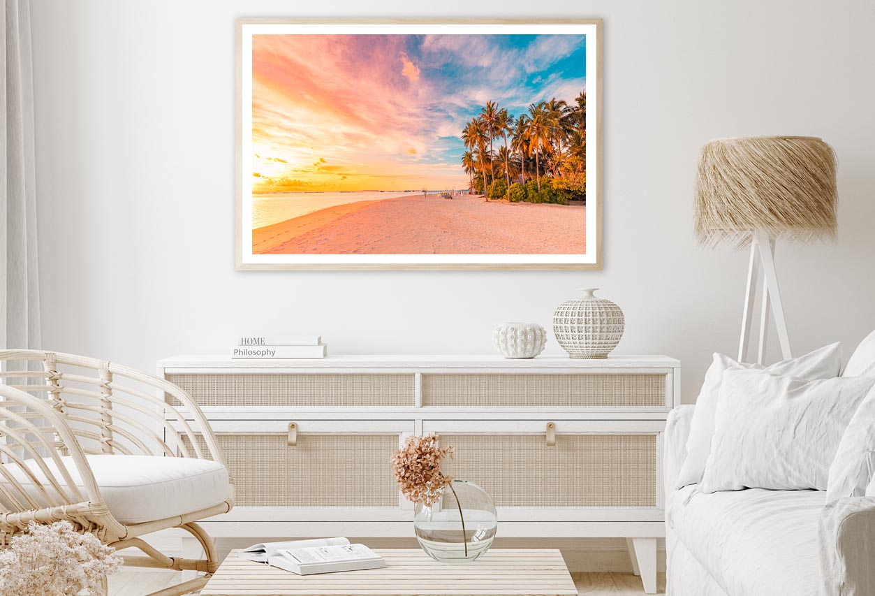 Island Palm Tree Sea Sand Beach Home Decor Premium Quality Poster Print Choose Your Sizes - Bella Home Decor