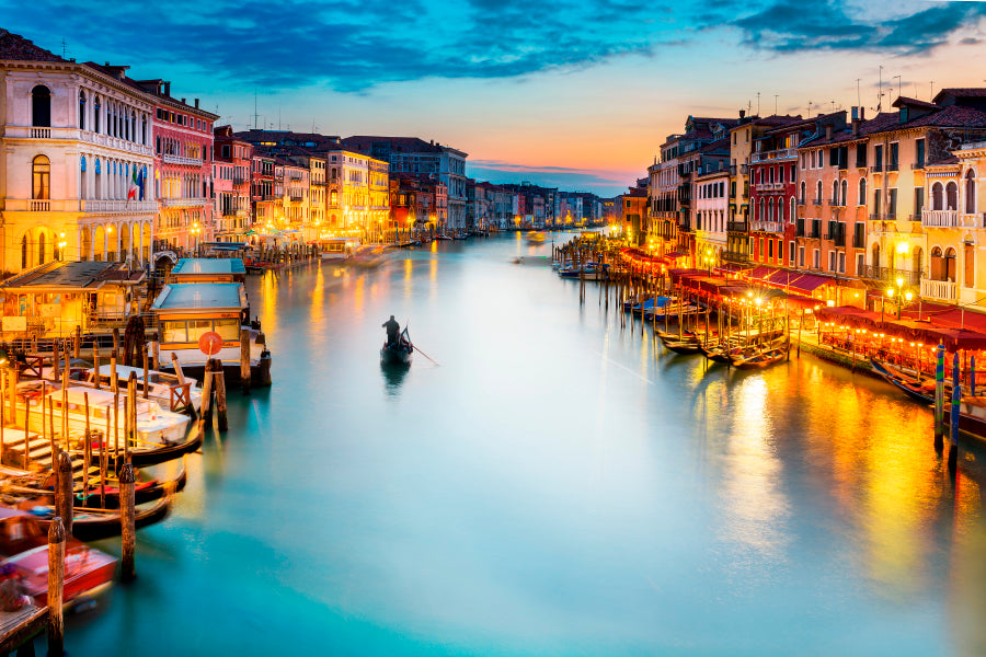 Venice, Canal Grande - Italy Acrylic Glass Print Tempered Glass Wall Art 100% Made in Australia Ready to Hang - Bella Home Decor