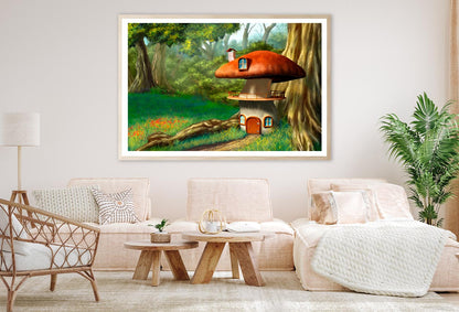 Mushroom House in An Enchanted Forest Home Decor Premium Quality Poster Print Choose Your Sizes