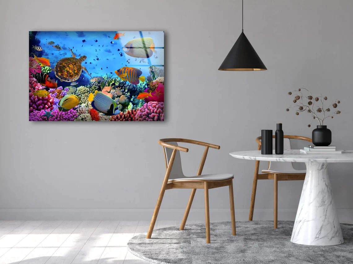 Under Water Fish Corals UV Direct Aluminum Print Australian Made Quality