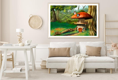 Mushroom House in An Enchanted Forest Home Decor Premium Quality Poster Print Choose Your Sizes