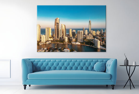 Gold Coast Queensland Surfers Paradise Modern Skyline Wall Art Decor 100% Australian Made