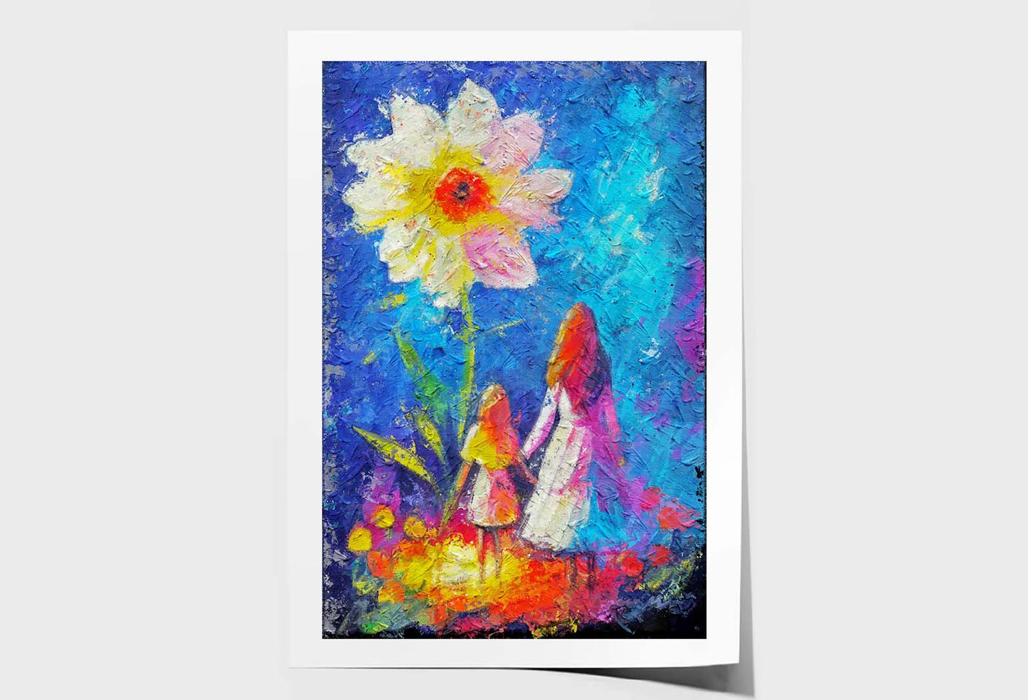 Glowing Flower, Little Girl and Woman Mom – Fairytale Wall Art Limited Edition High Quality Print