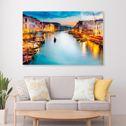 Venice, Canal Grande - Italy Acrylic Glass Print Tempered Glass Wall Art 100% Made in Australia Ready to Hang - Bella Home Decor