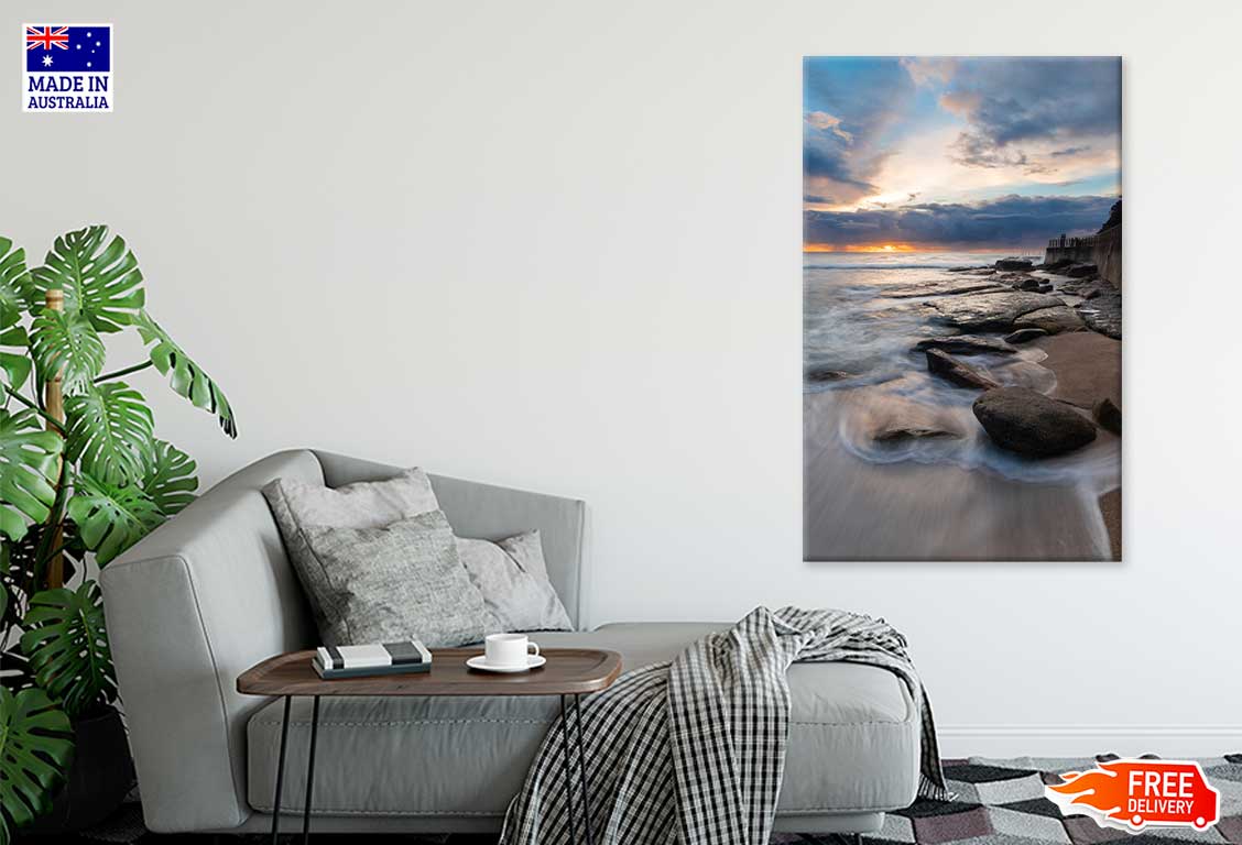 Sunrise View Of Rocky Coastline Print 100% Australian Made