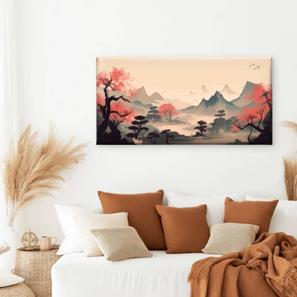 Japan Pagoda Mountain View Wall Art Canvas Office Home Room Framed 120x60cm - Bella Home Decor