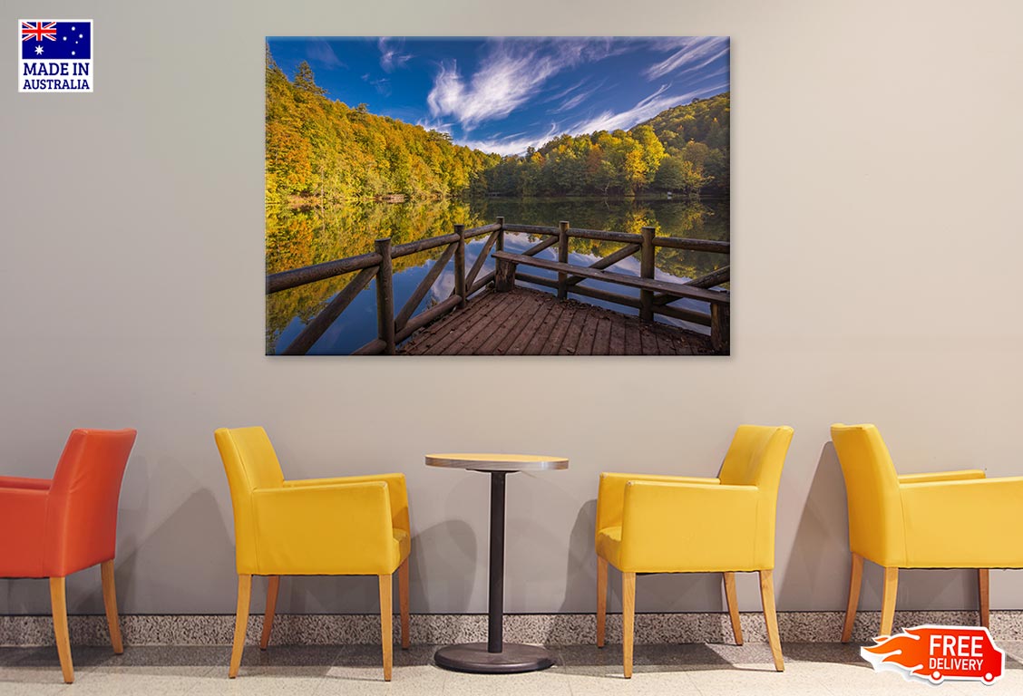 Reflection Of Clouds On The Lake Print 100% Australian Made