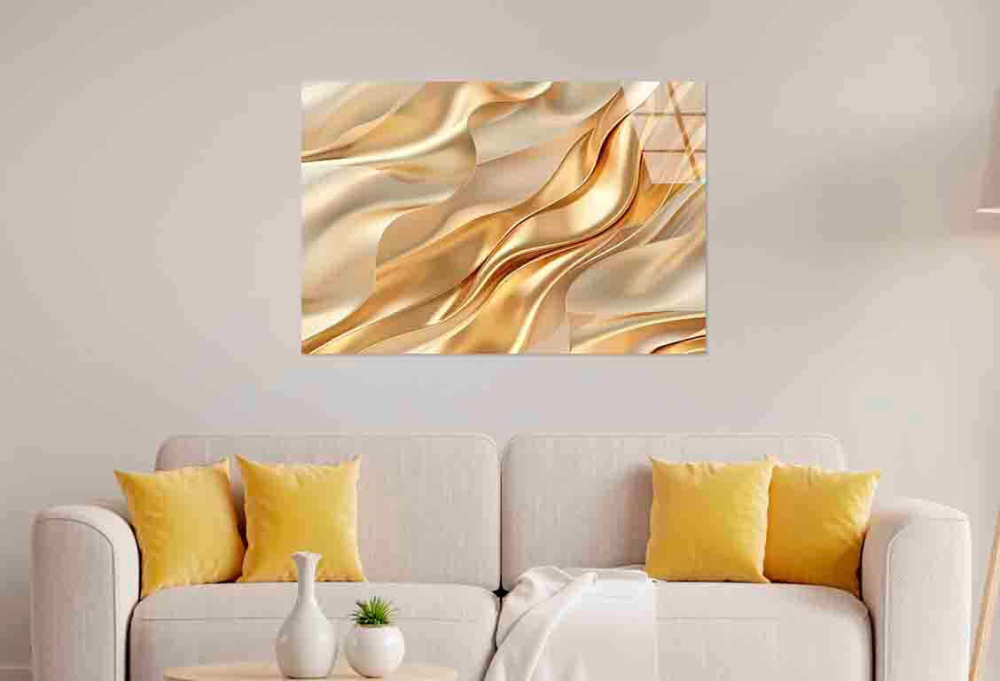 Elegant Satin Abstract Tempered Glass Printing Wall Art Australian Made Quality