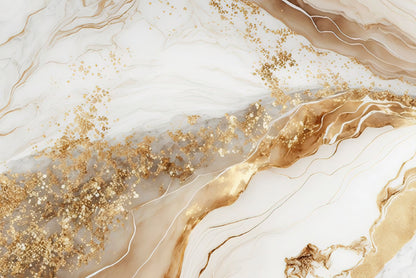 Natural White and Gold Marble Texture Print 100% Australian Made - Bella Home Decor