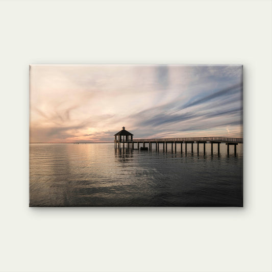 Pier Calm Lake Sunset Lake Pontchartrain Mandeville Wall Art Decor 100% Australian Made - Bella Home Decor