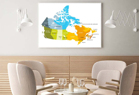 Map of Provinces and Territories of Canada Home Decor Premium Quality Poster Print Choose Your Sizes