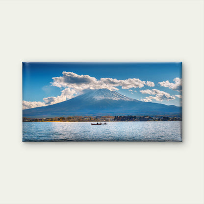 Autumn Season Mountain Fuji Kawaguchiko Lake Japan Wall Art Canvas Office Home Room Framed 120x60cm