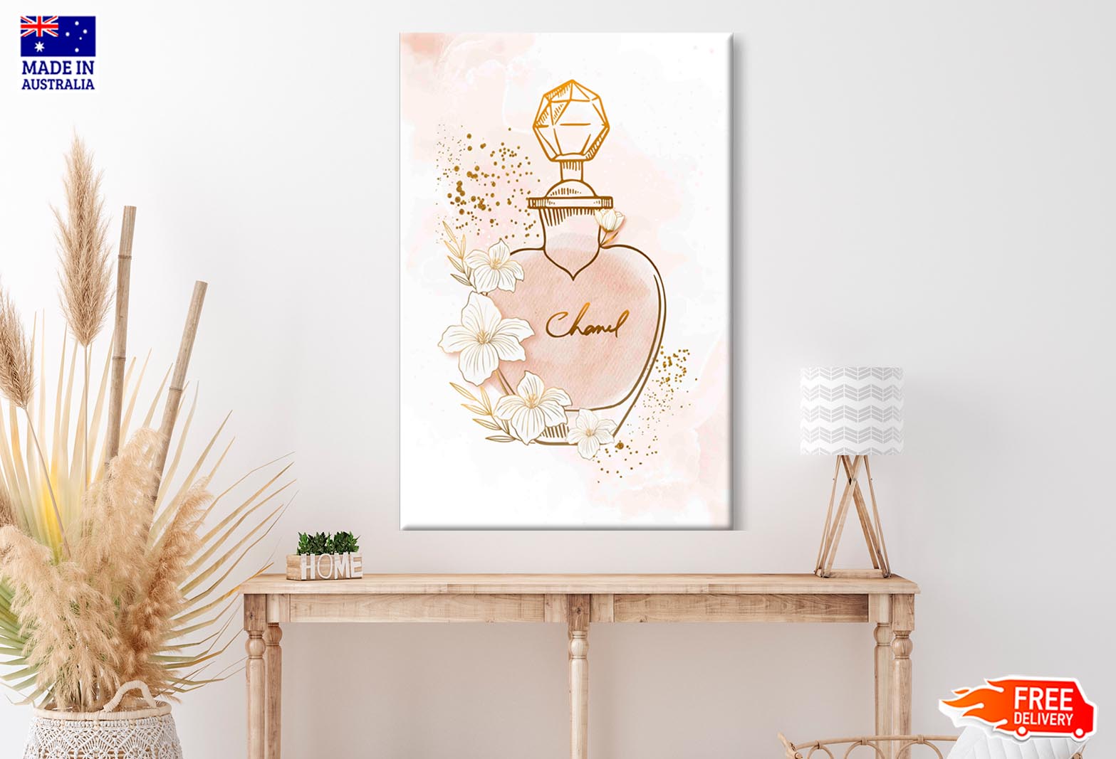 Elegant Gold Perfume Wall Art Limited Edition High Quality Print