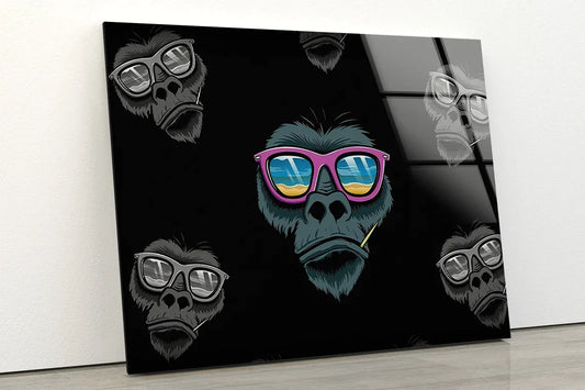 Gorilla with Sunglasses UV Direct Aluminum Print Australian Made Quality