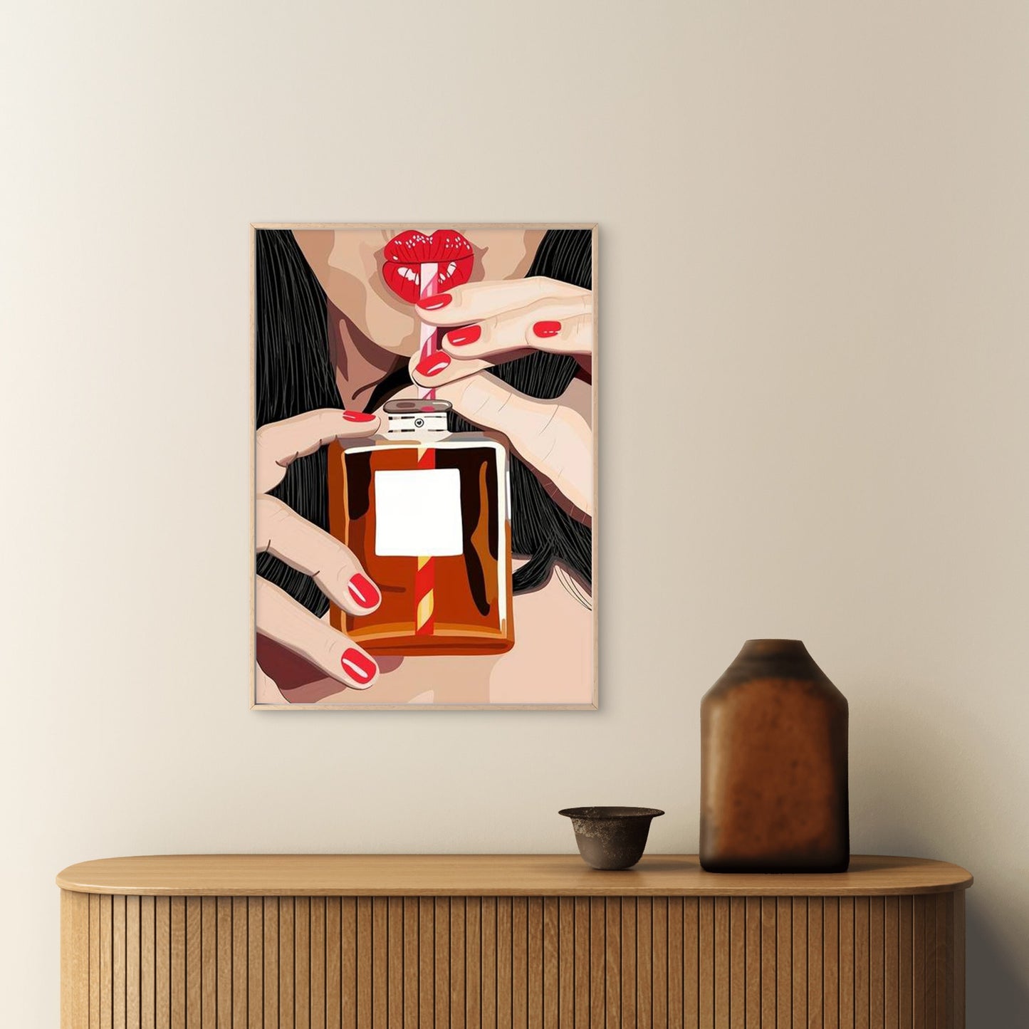Girl Drinking Perfume Fashion Bar Art Fashion Home Decor Premium Quality Poster Print Choose Your Sizes - Bella Home Decor