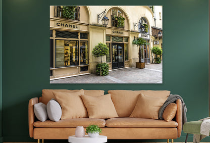 Luxury Fashion Store with Green Plants Print Canvas Ready to hang