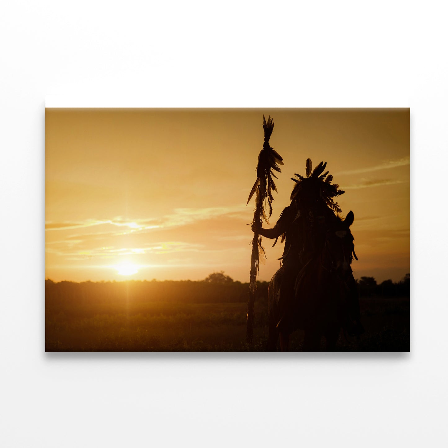 American Indian Tribe with Sunset Print 100% Australian Made