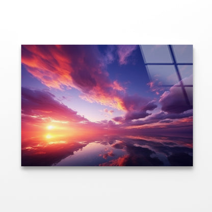 Beautiful Sunset Sky with Clouds Acrylic Glass Print Tempered Glass Wall Art 100% Made in Australia Ready to Hang - Bella Home Decor
