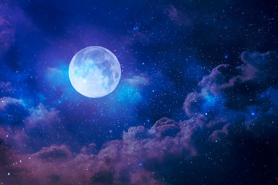 Full Moon in The Night Sky Wall Art Decor 100% Australian Made - Bella Home Decor