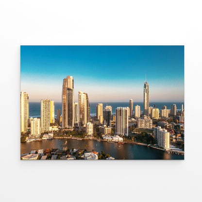 Gold Coast Queensland Surfers Paradise Modern Skyline Wall Art Decor 100% Australian Made