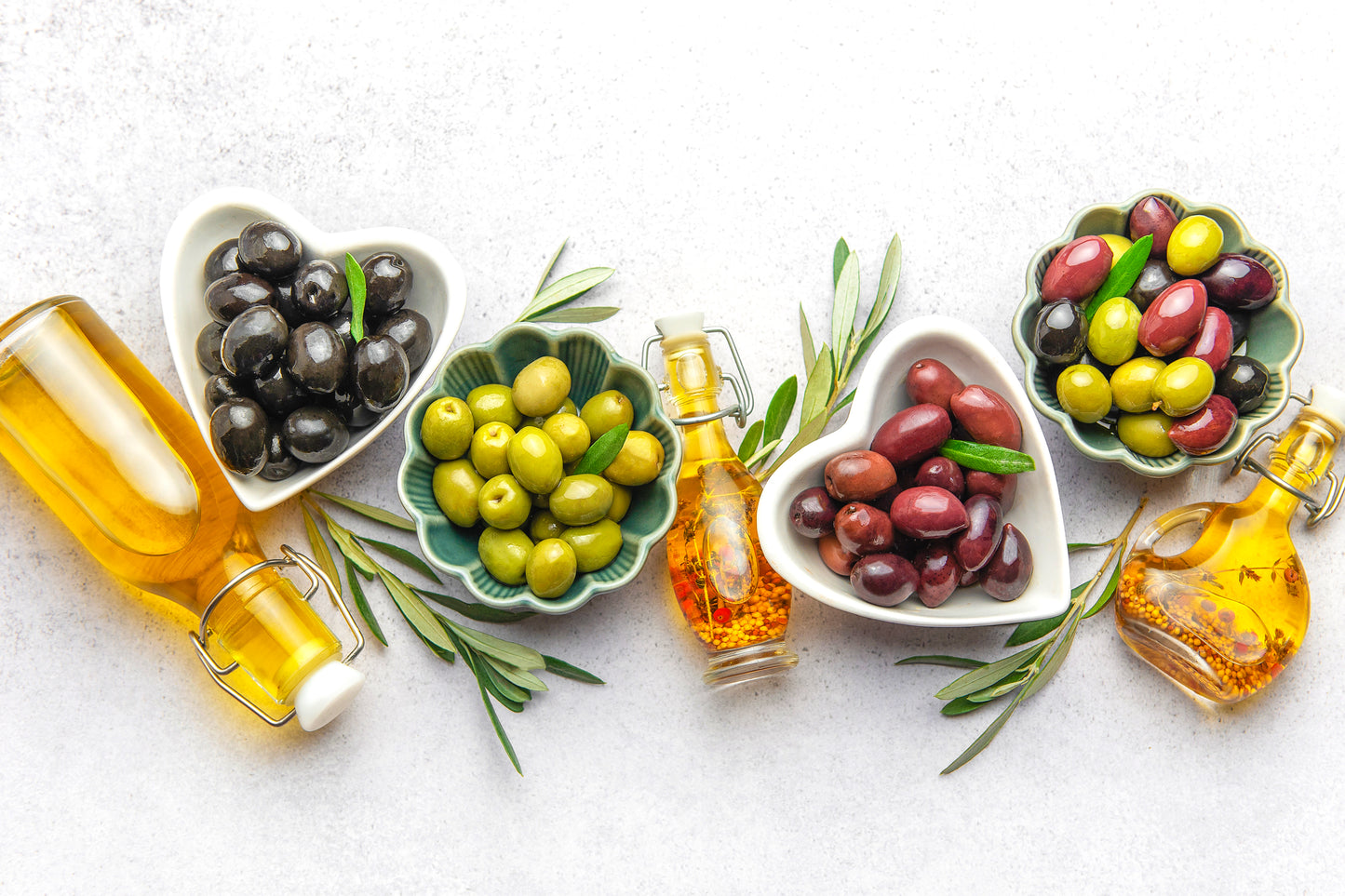 Culinary Display Mediterranean Ingredients Fresh Olives and Oil Wall Art Decor 100% Australian Made - Bella Home Decor